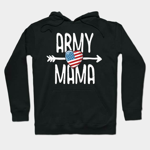 Army Mama T-Shirt Women American Flag USA Veteran Mom Hoodie by 14thFloorApparel